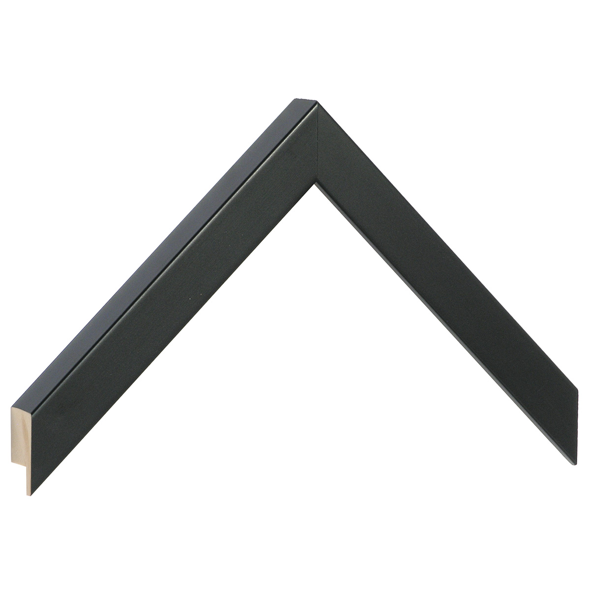 Asta in ayous piatta - Larghezza 20mm Altezza 20 - Nero opaco - Campione
