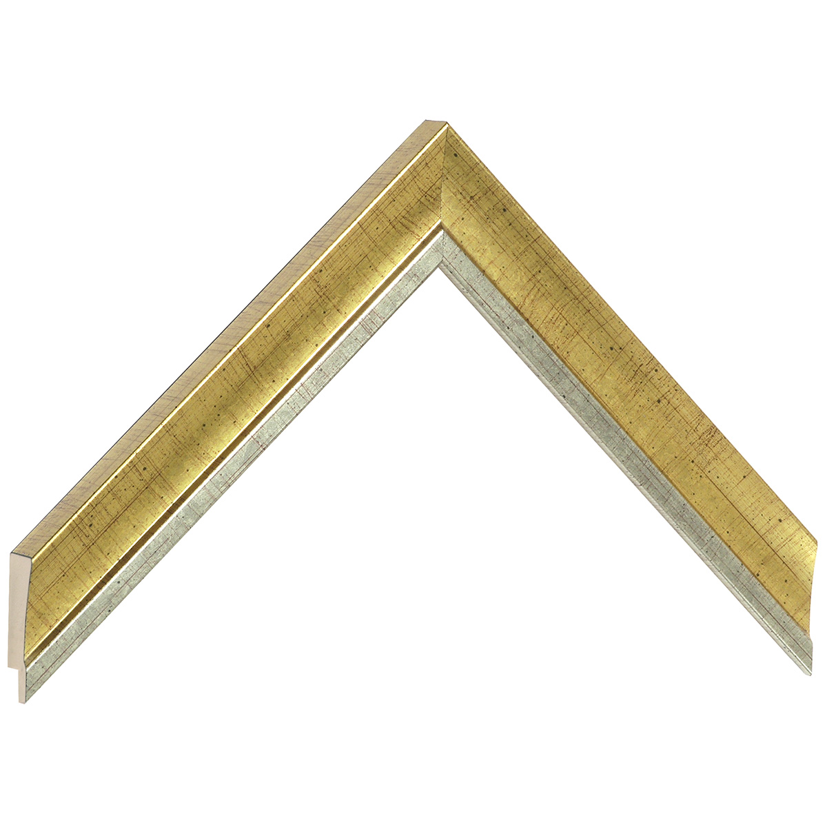 Asta pino giuntato - Larghezza 25mm Altezza 15 - Oro con filo argento - Campione