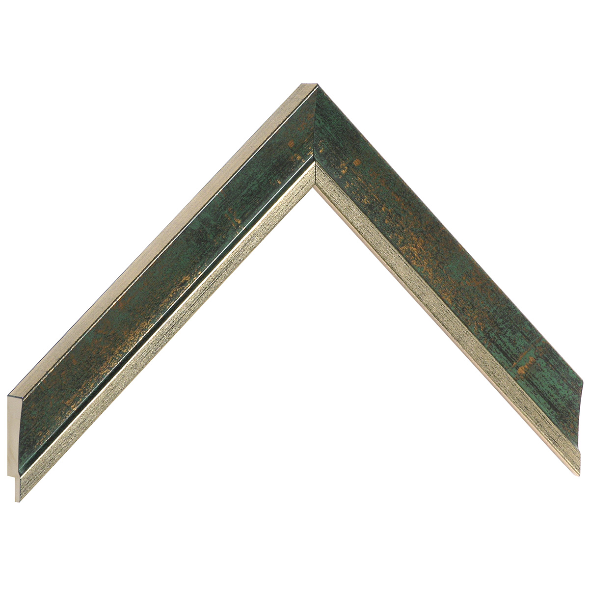 Asta pino giuntato - Larghezza 25mm Altezza 15 - Oro con fascia verde - Campione