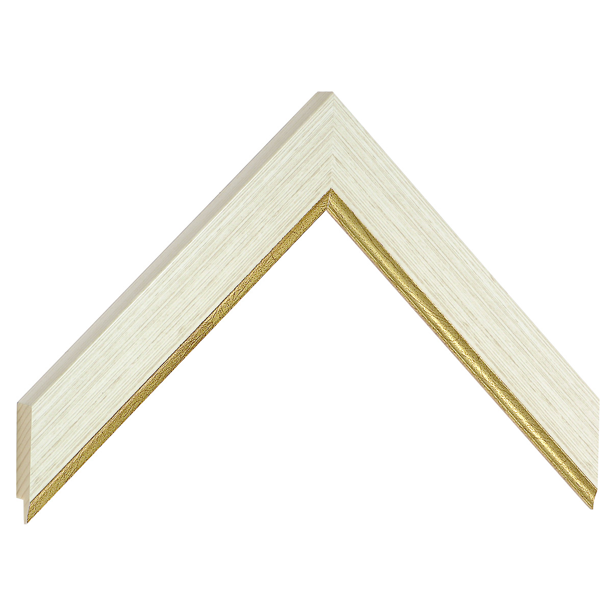 Asta pino giuntato - Larghezza 28mm Altezza 15 - Crema, filo oro - Campione