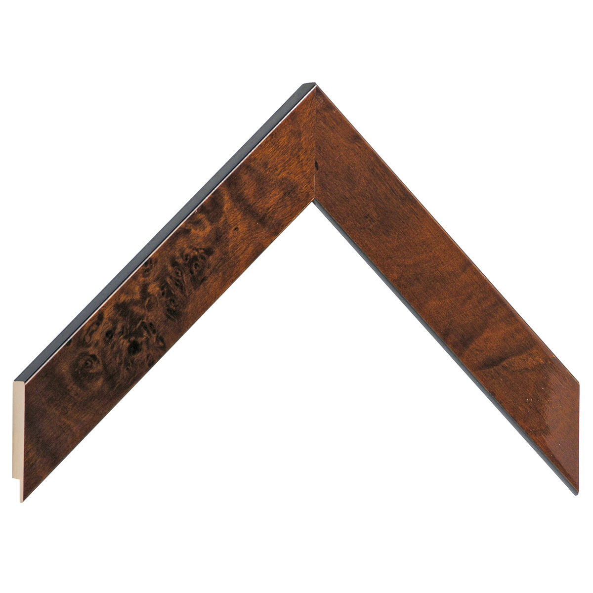 Asta in radica - Larghezza 30mm Altezza 14 - Lucida colore noce - Campione
