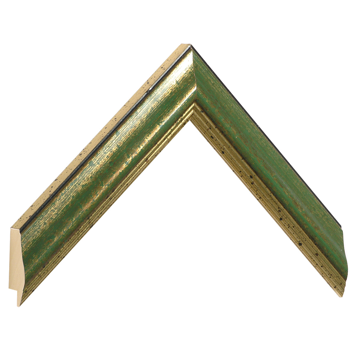 Asta in ayous - Larghezza 30mm Altezza 20 - Oro con fascia verde - Campione