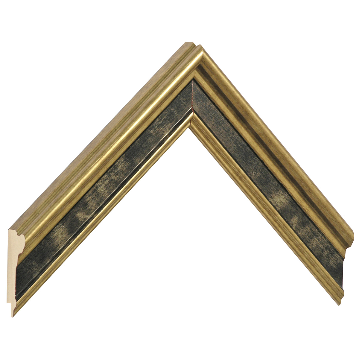Asta pino giuntato - Larghezza 34mm Altezza 22 - Oro con fascia nera - Campione