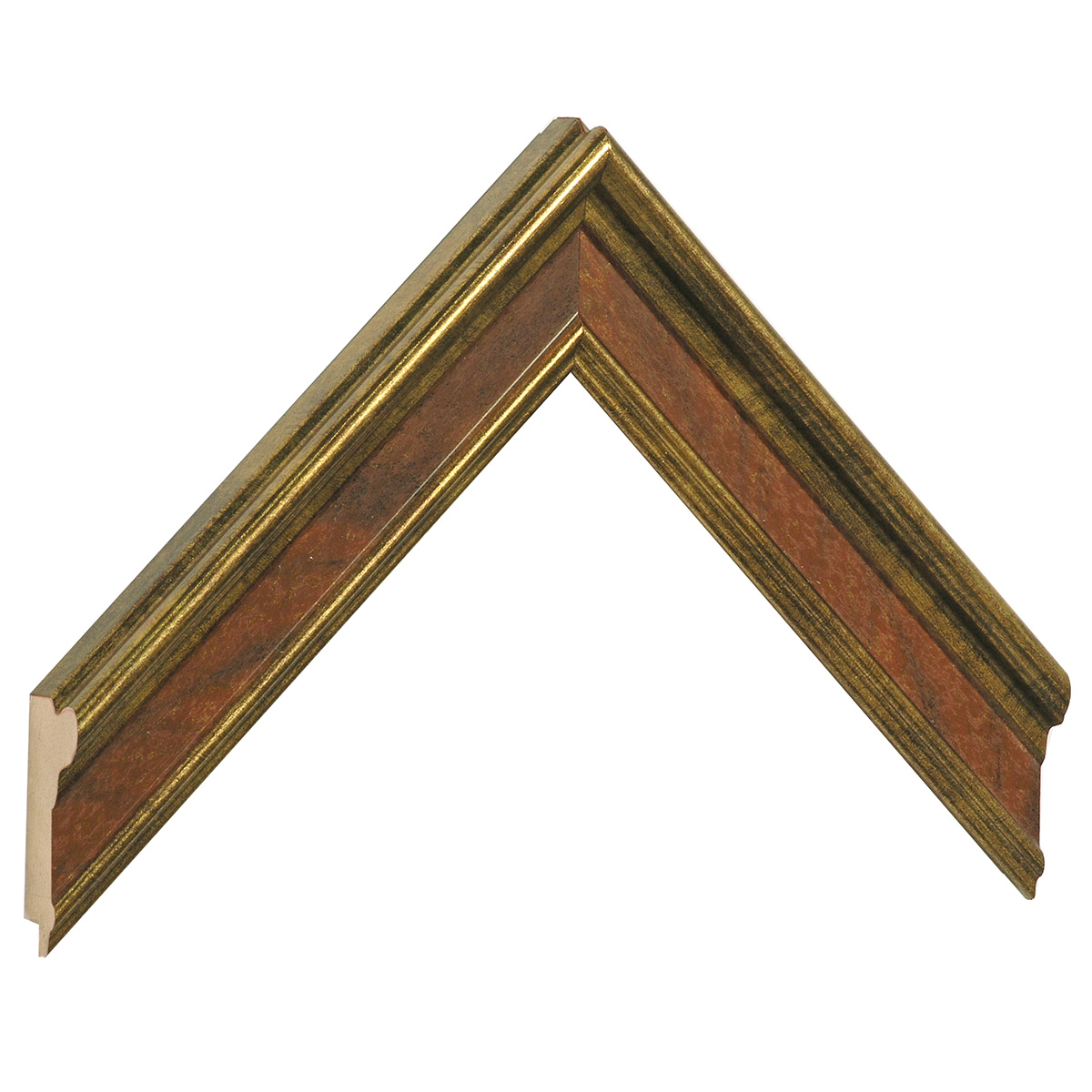 Asta pino giuntato - Larghezza 34mm Altezza 22 - Oro con fascia rossa - Campione