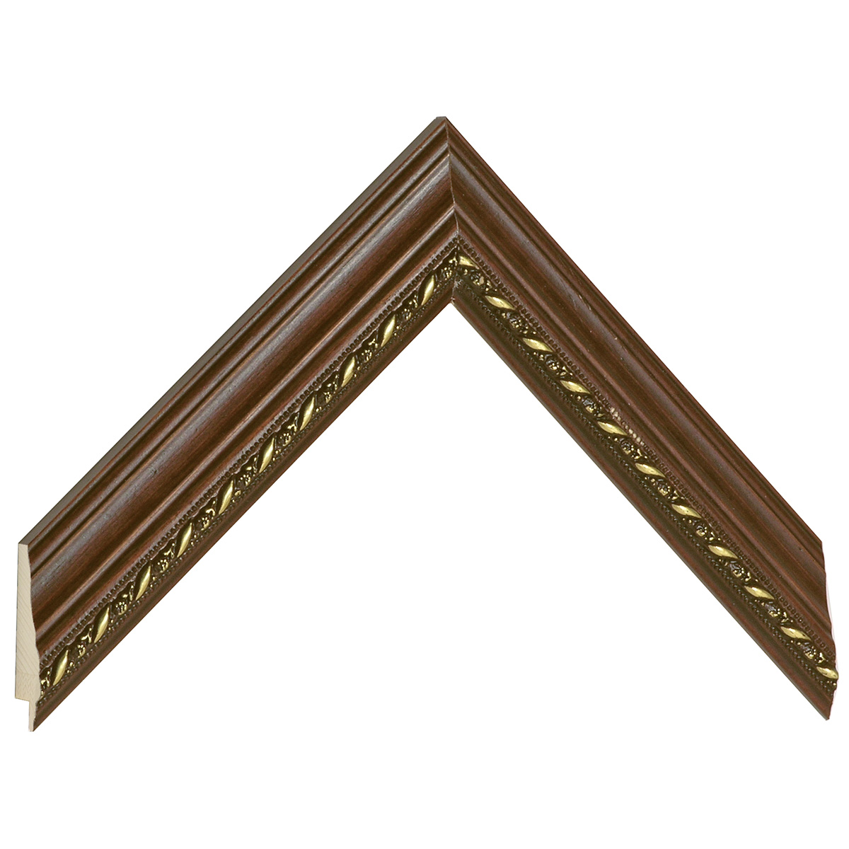 Asta in ayous - Larghezza 33mm Altezza 21 - Noce con decorazioni - Campione