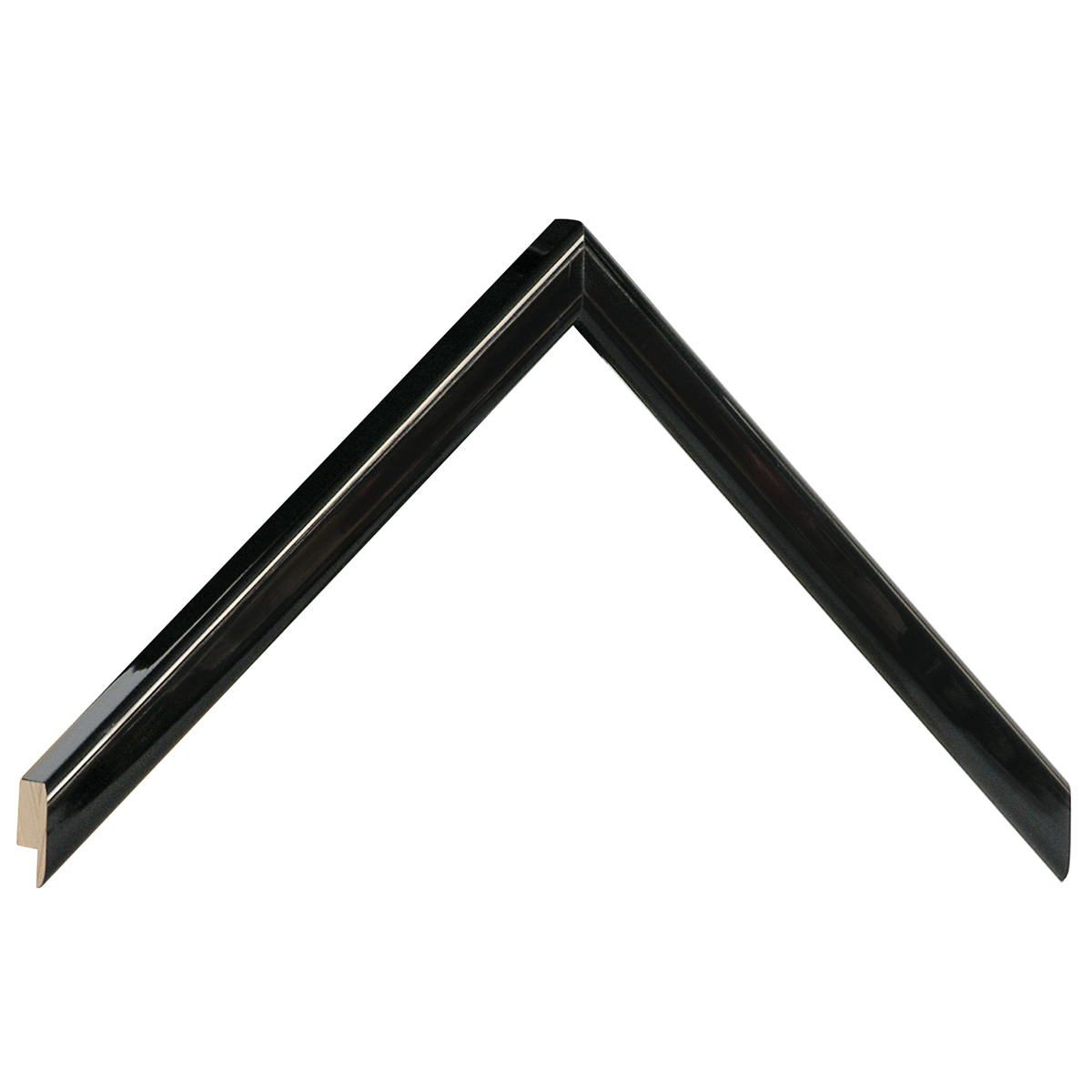 Asta pino giuntato - Larghezza 14mm Altezza 14 - Nero lucido - Campione
