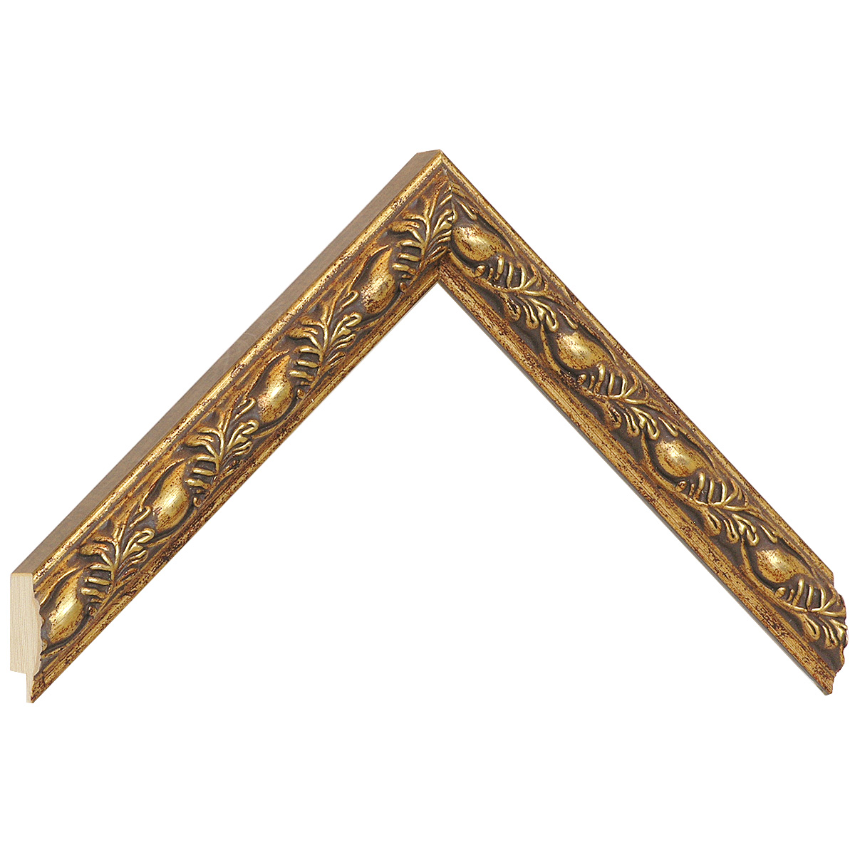 Asta pino giuntato - Larghezza 23mm Altezza 27 - Oro con decorazioni - Campione