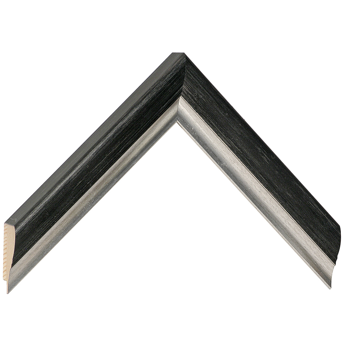 Asta abete giuntato - Larghezza 30mm Altezza 27 - Grigio, fascia argento - Campione