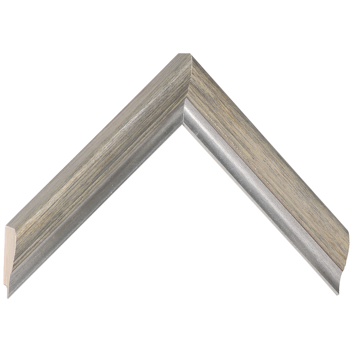 Asta abete giuntato - Larghezza 30mm Altezza 27 - Nero, fascia argento - Campione