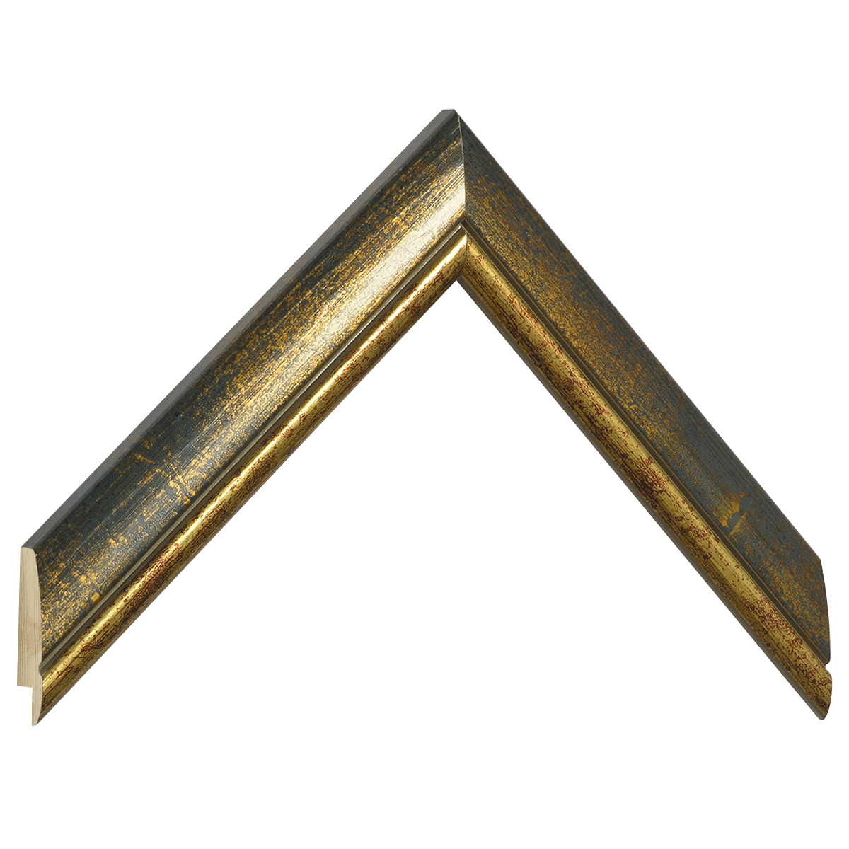 Asta pino giuntato - Larghezza 30mm Altezza 15 - Azzurro con filo oro - Campione