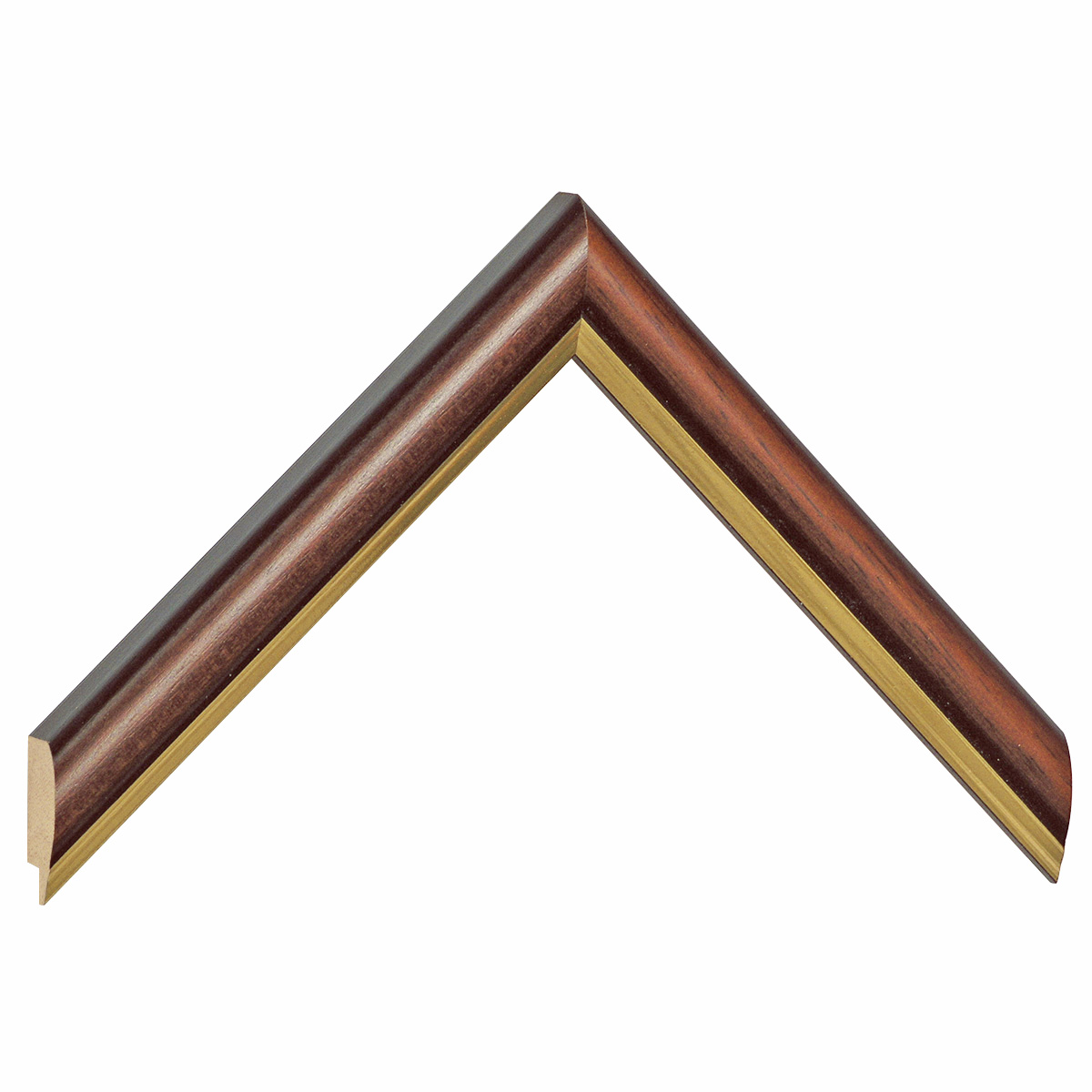 Asta in ayous - Larghezza 23mm Altezza 19 - Noce con filo oro - Campione