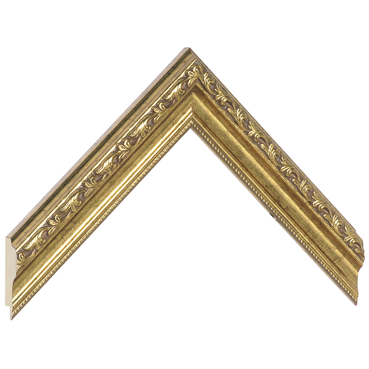 Asta pino giuntato - Larghezza 32mm Altezza 22 - Oro con decorazioni - Campione