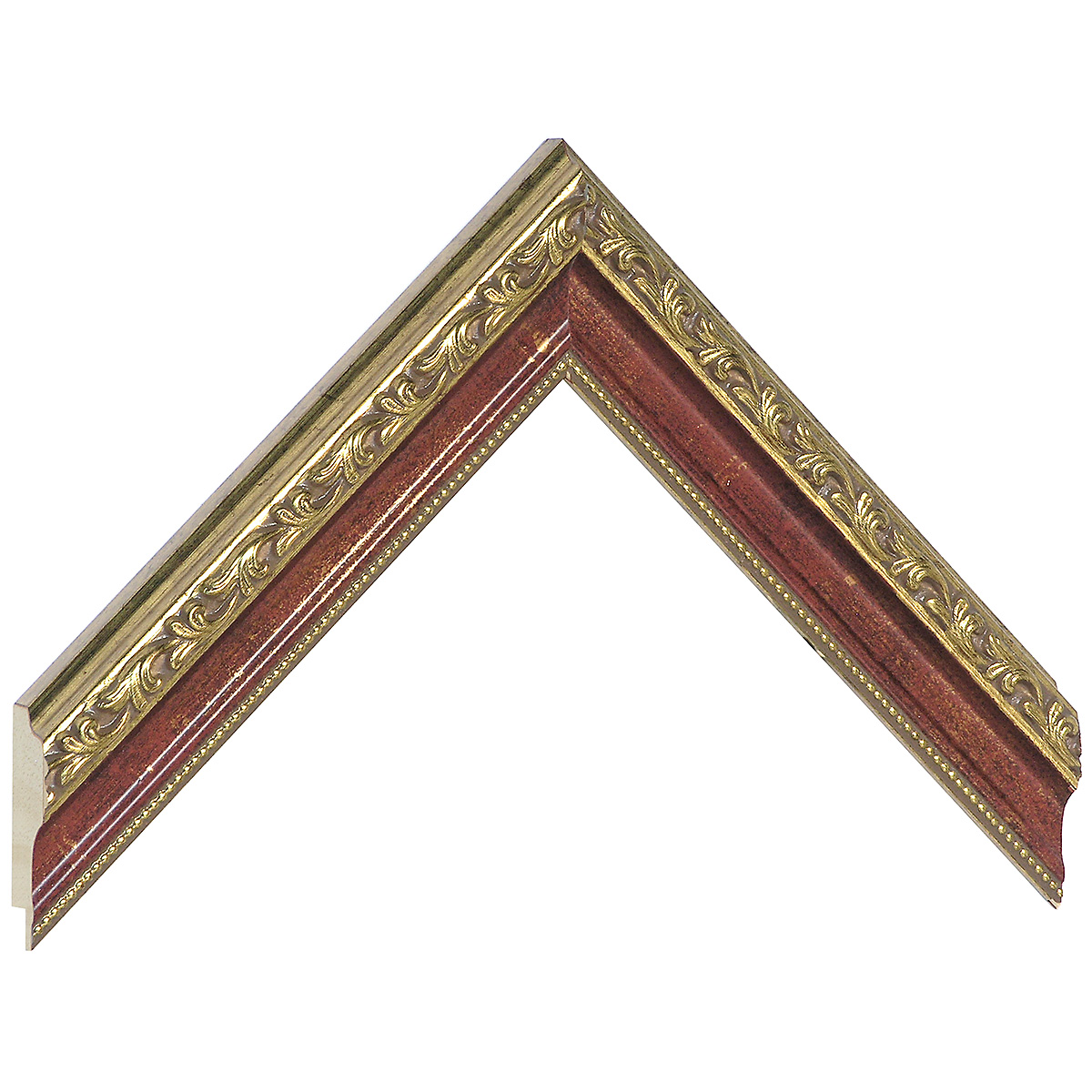 Asta pino giuntato - Larghezza 32mm Altezza 22 - Rosso con decorazioni - Campione