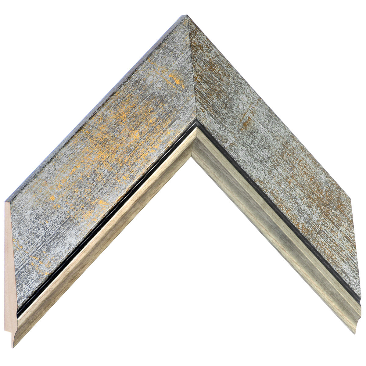 Asta pino giuntato - Larghezza 57mm Altezza 24 - Grigio con filo argento - Campione
