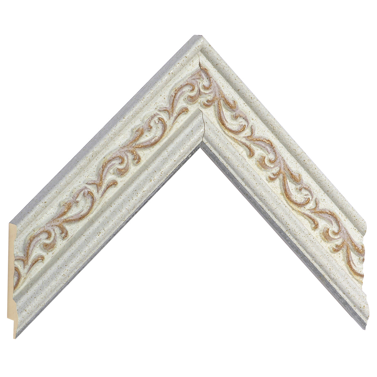 Asta in ayous - Larghezza 44mm Altezza 22 - Bianca, decorazioni - Campione