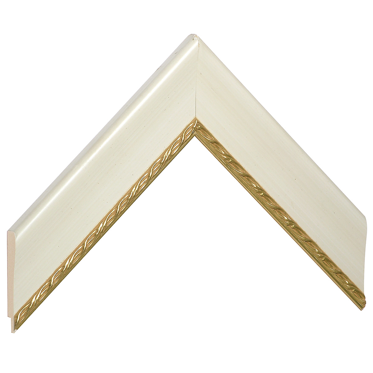 Asta pino giuntato - Larghezza 40mm Altezza 15 - Crema, filo oro - Campione