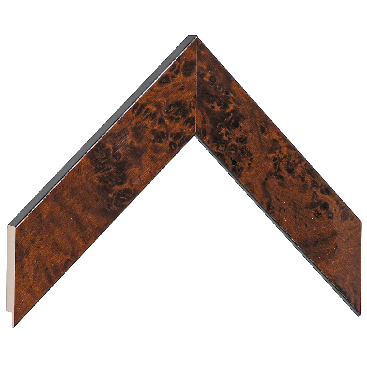 Asta in radica - Larghezza 40mm Altezza 14 - Lucida colore noce - Campione