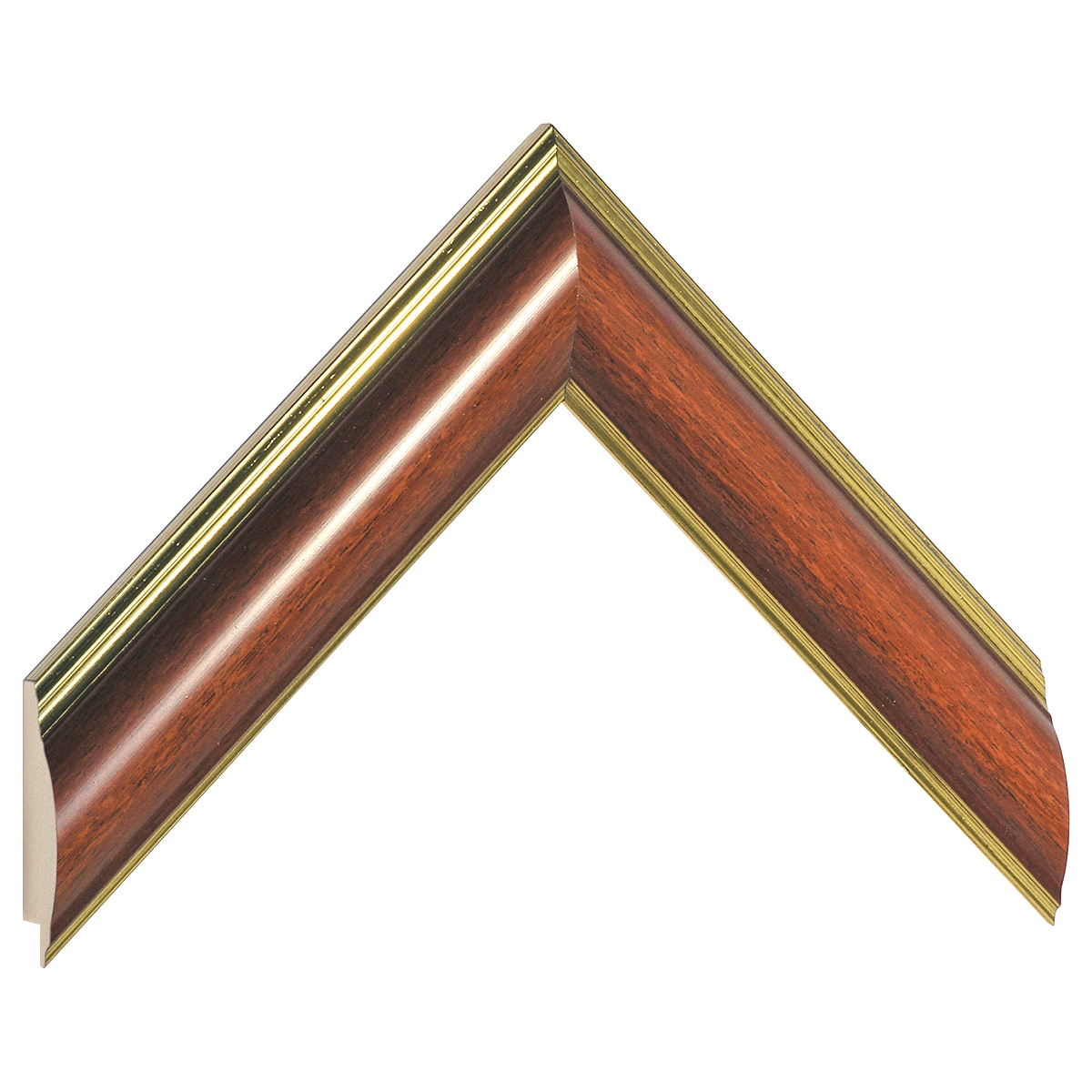 Asta pino giuntato - Larghezza 38mm Altezza 19 - Mogano con filo oro - Campione