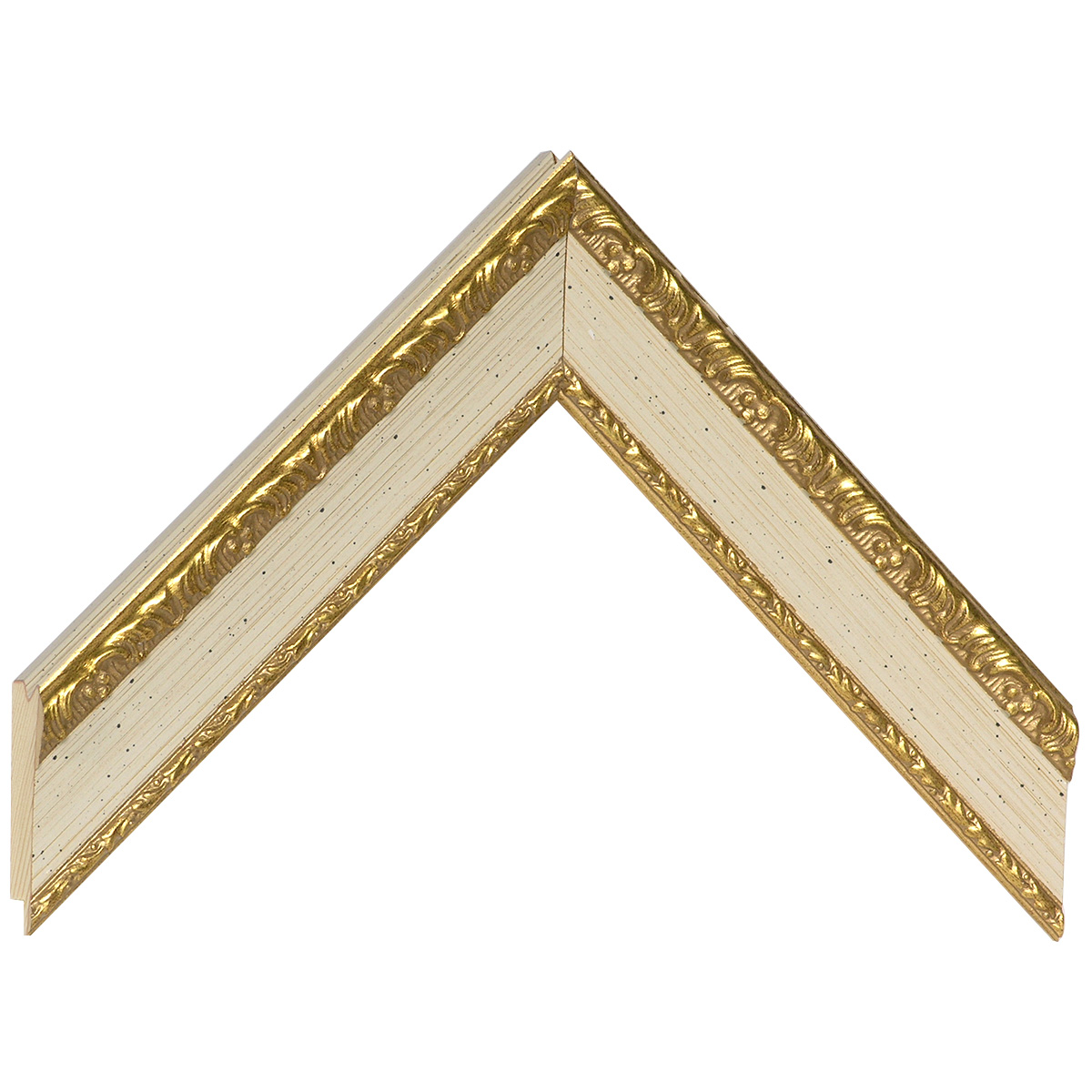Asta pino giuntato - Larghezza 35mm Altezza 23 - Crema con decorazioni - Campione