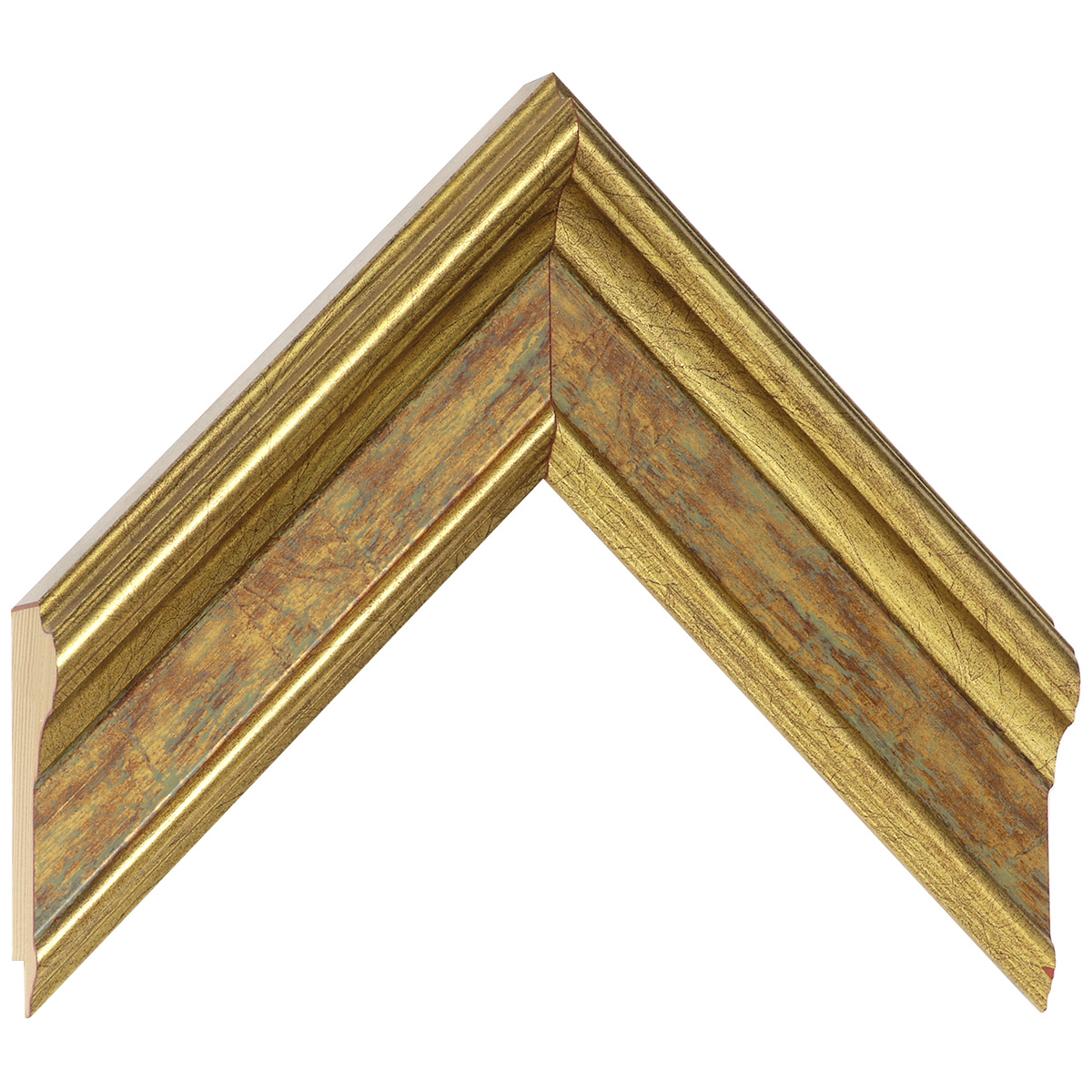 Asta pino giuntato - Larghezza 57mm Altezza 33 - Finitura Oro - Campione