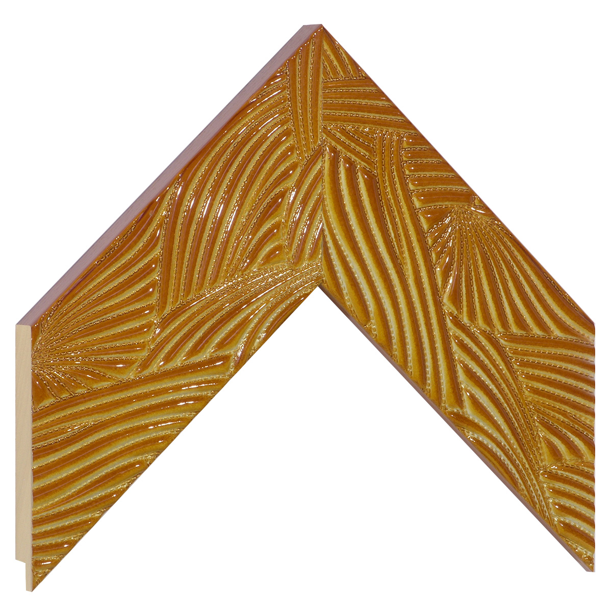 Asta ayous larg. mm 65 - decorazioni in rilievo color ambra - Campione
