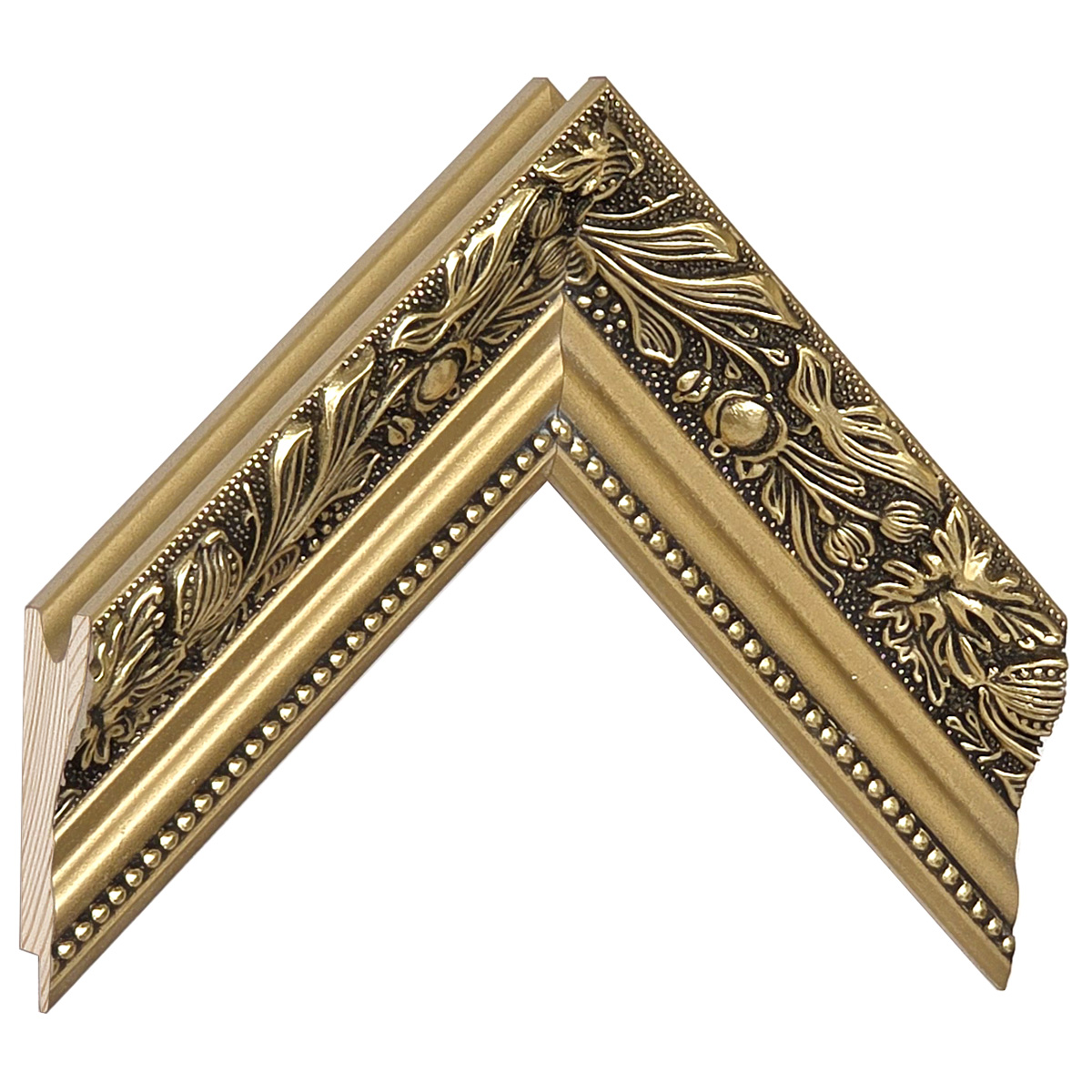 Asta pino giuntato - Largh. 57mm Alt. 38 - Oro lucido con decorazioni - Campione