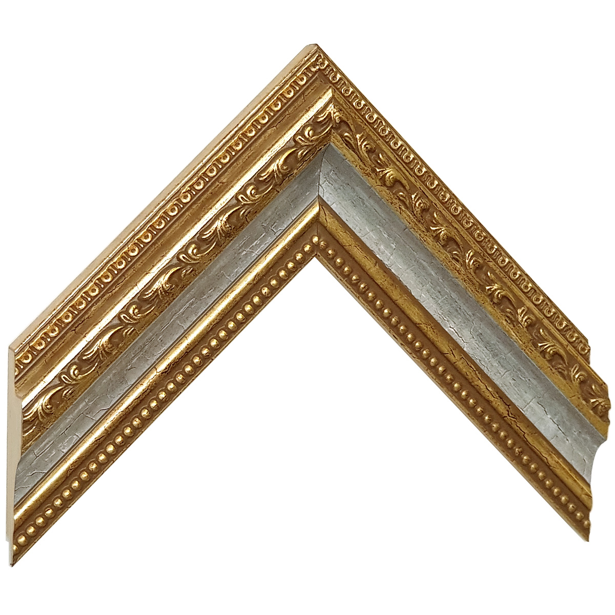 Asta pino giuntato - Larghezza 53mm Altezza 35 - Oro con gola argento - Campione