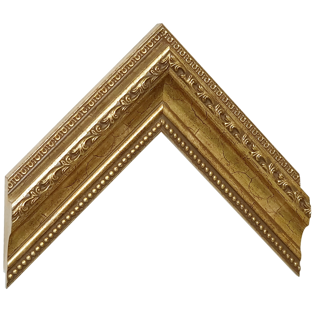 Asta pino giuntato - Larghezza 53mm Altezza 35 - Oro con decorazioni - Campione