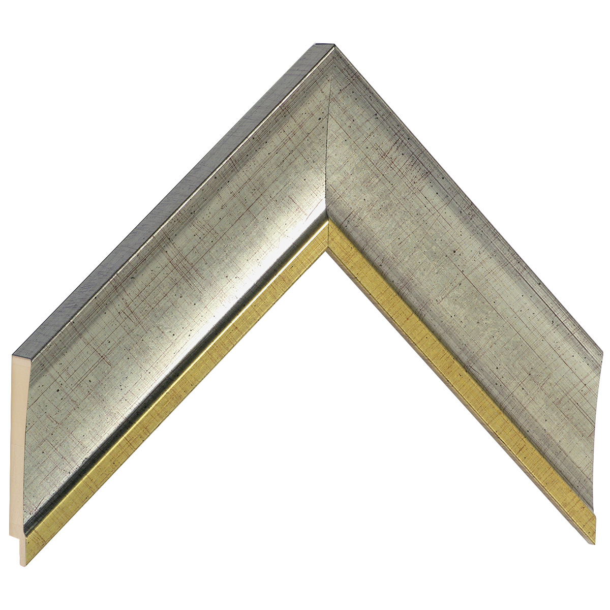 Asta pino giuntato - Larghezza 50mm Altezza 20 - Argento con filo oro - Campione