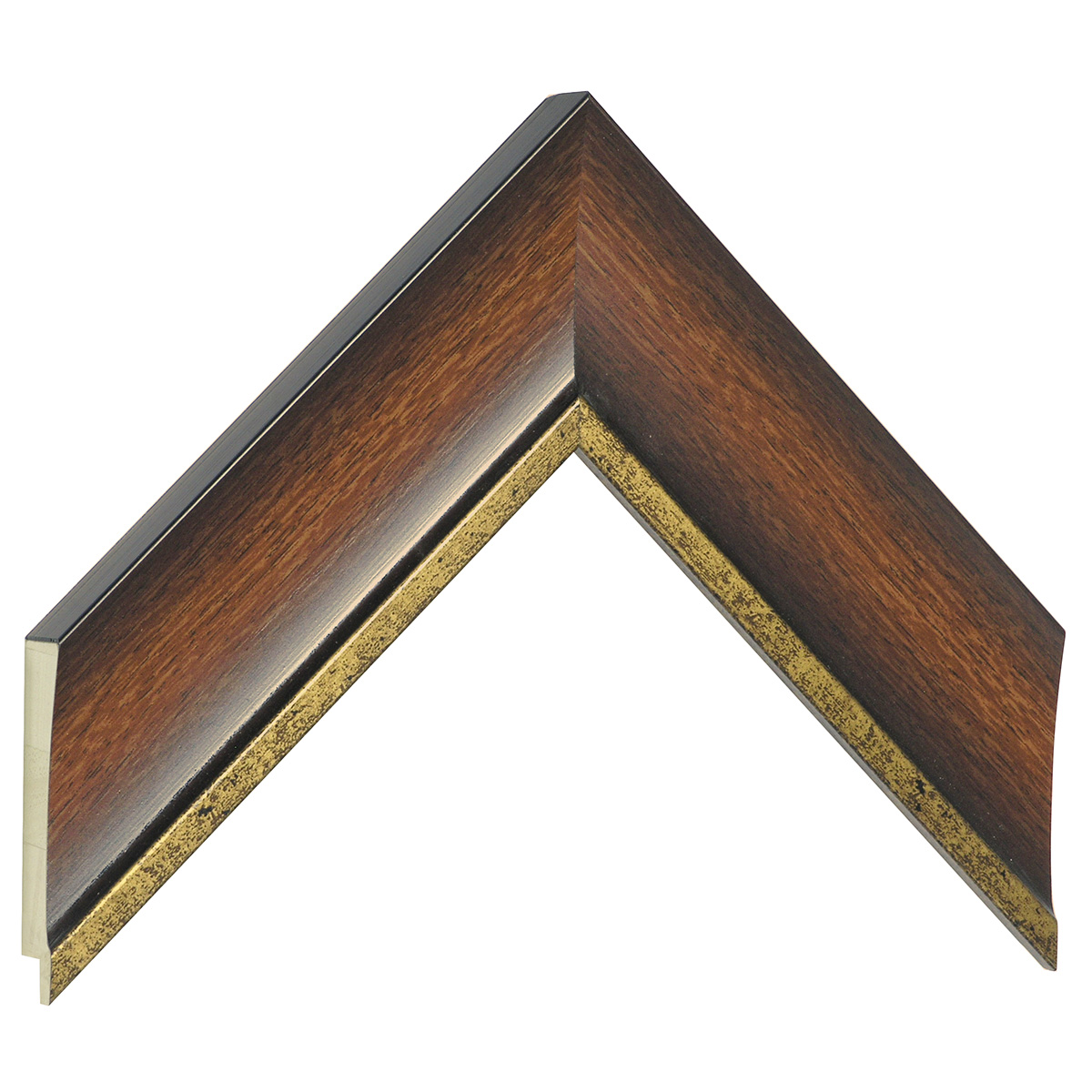Asta pino giuntato - Larghezza 50mm Altezza 20 - Noce con filo oro - Campione