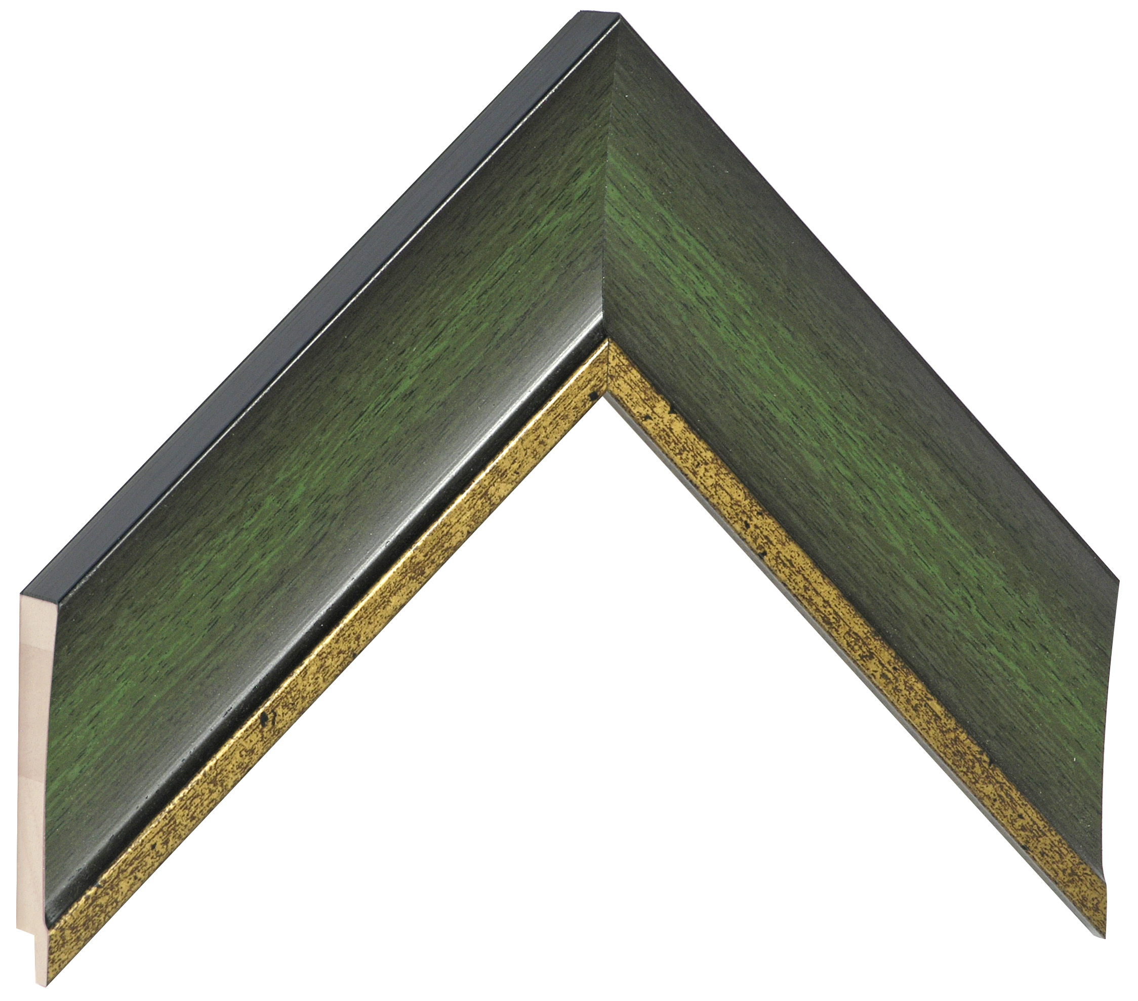 Asta pino giuntato - Larghezza 50mm Altezza 20 - Verde con filo oro - Campione
