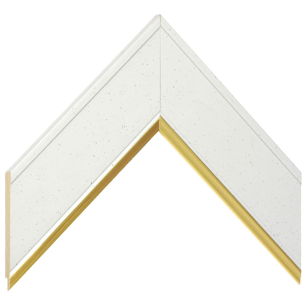 Asta pino giuntato - Larghezza 55mm Altezza 11 - Bianco, filo oro - Campione