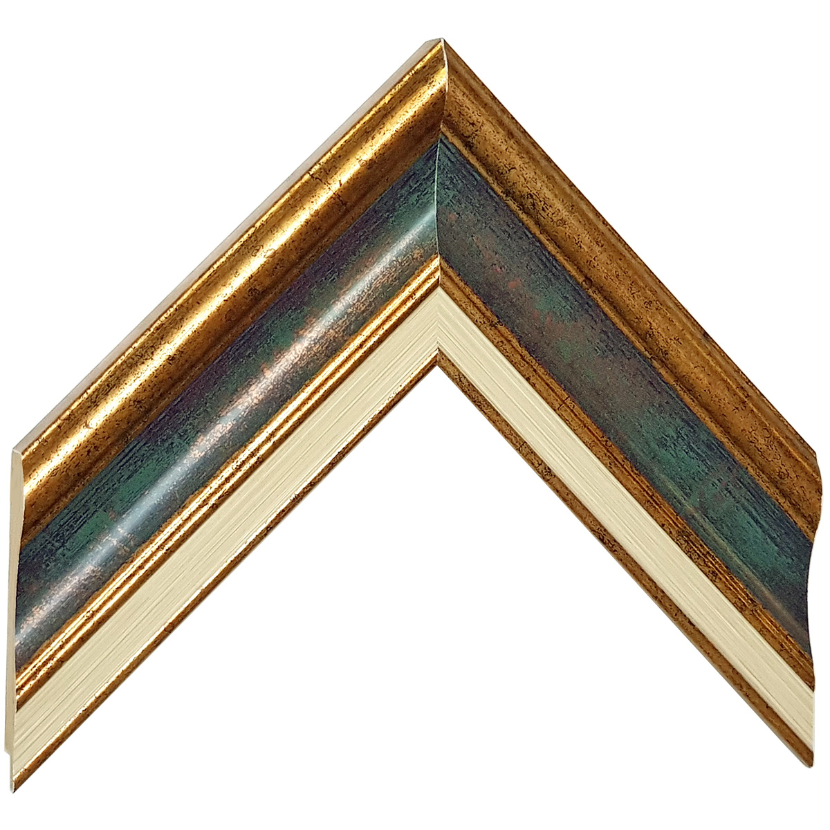 Asta pino giuntato - Larghezza 61mm Altezza 20 - Oro con gola blu - Campione