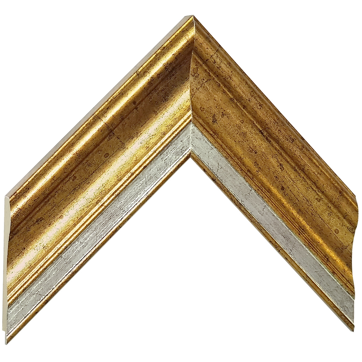 Asta pino giuntato - Larghezza 61mm Altezza 20 - Oro con filo argento - Campione