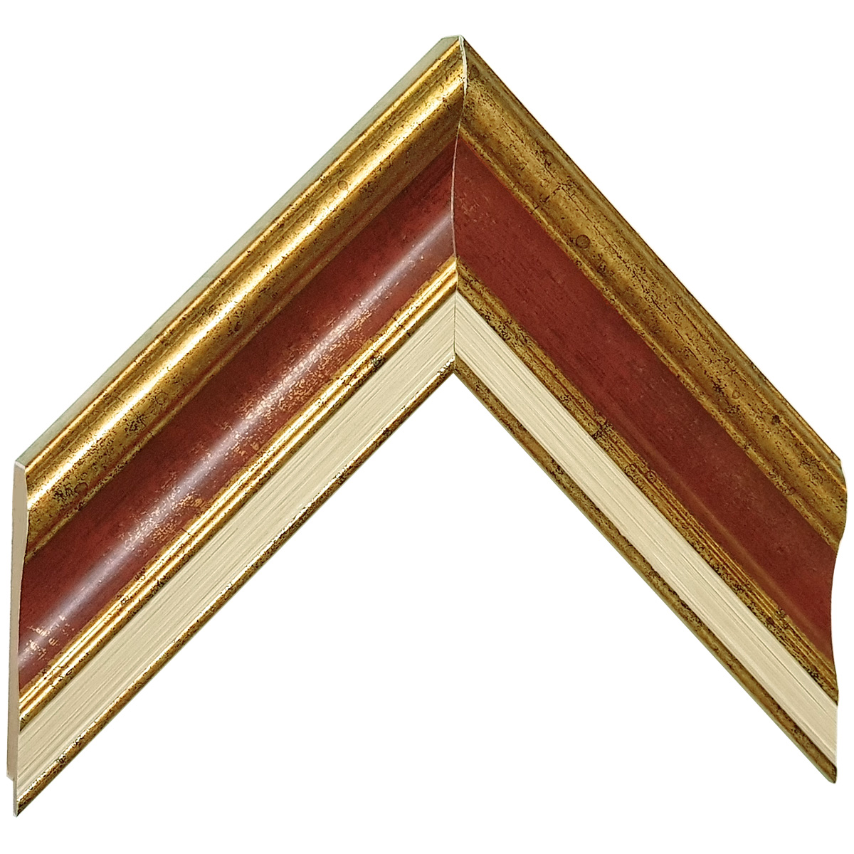 Asta pino giuntato - Larghezza 61mm Altezza 20 - Oro con gola rossa - Campione