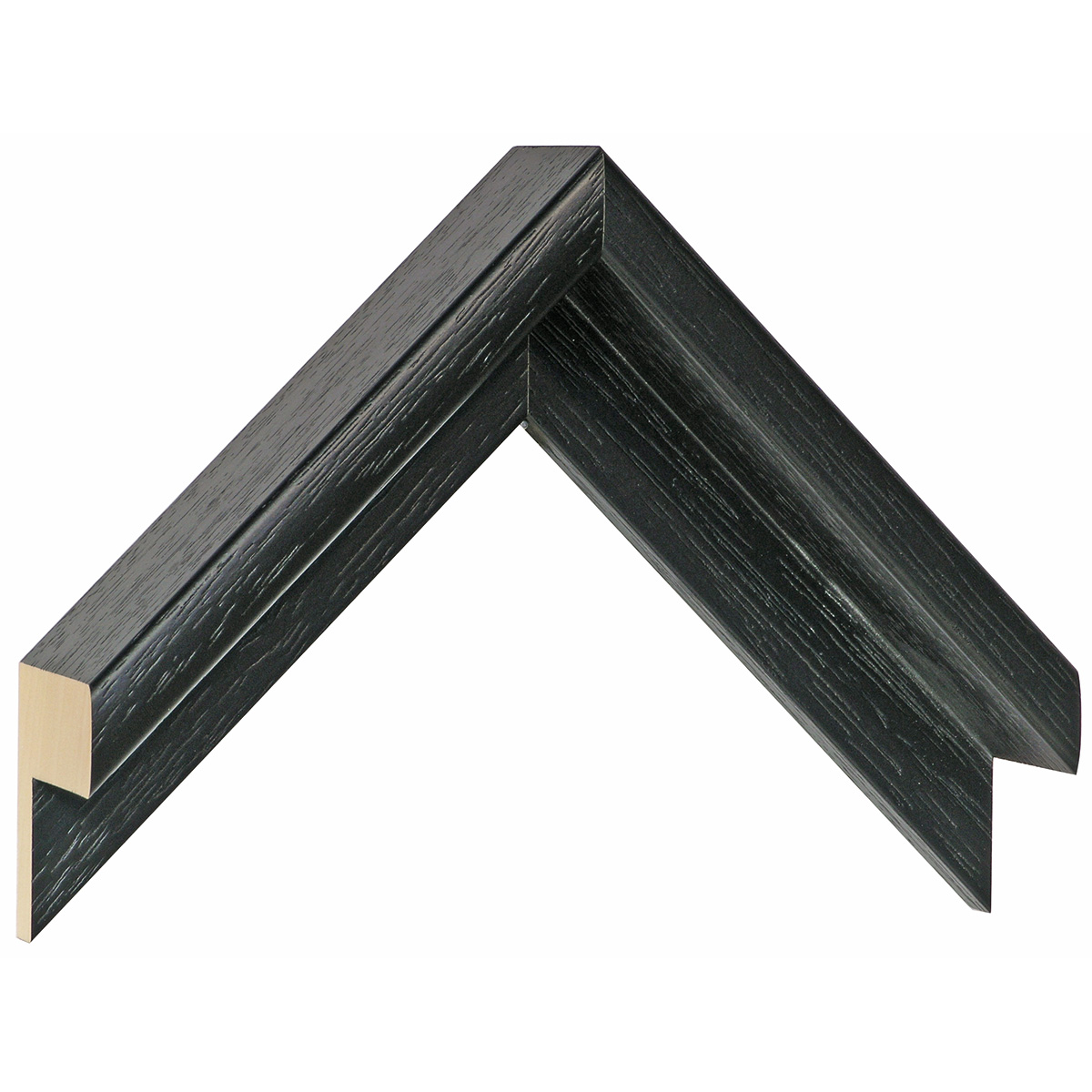 Asta a L - Ayous - Larghezza 38mm Altezza 54 - Nero, poro aperto - Campione