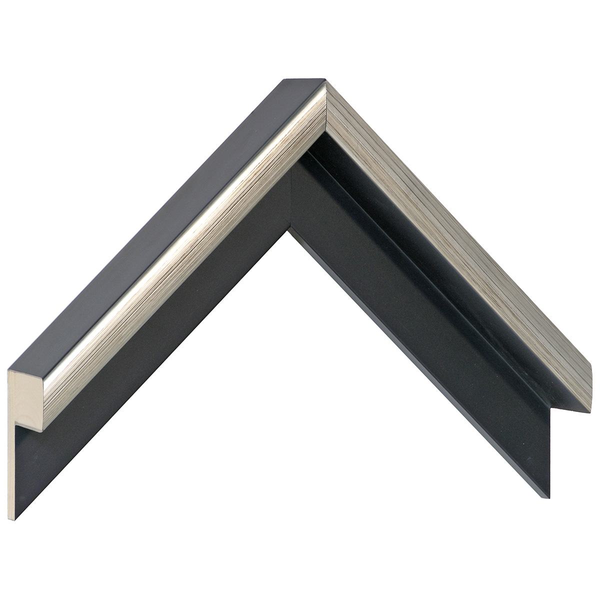 Asta a L - Jelutong - Larghezza 40mm Altezza 49 - Nero fascia Argento - Campione