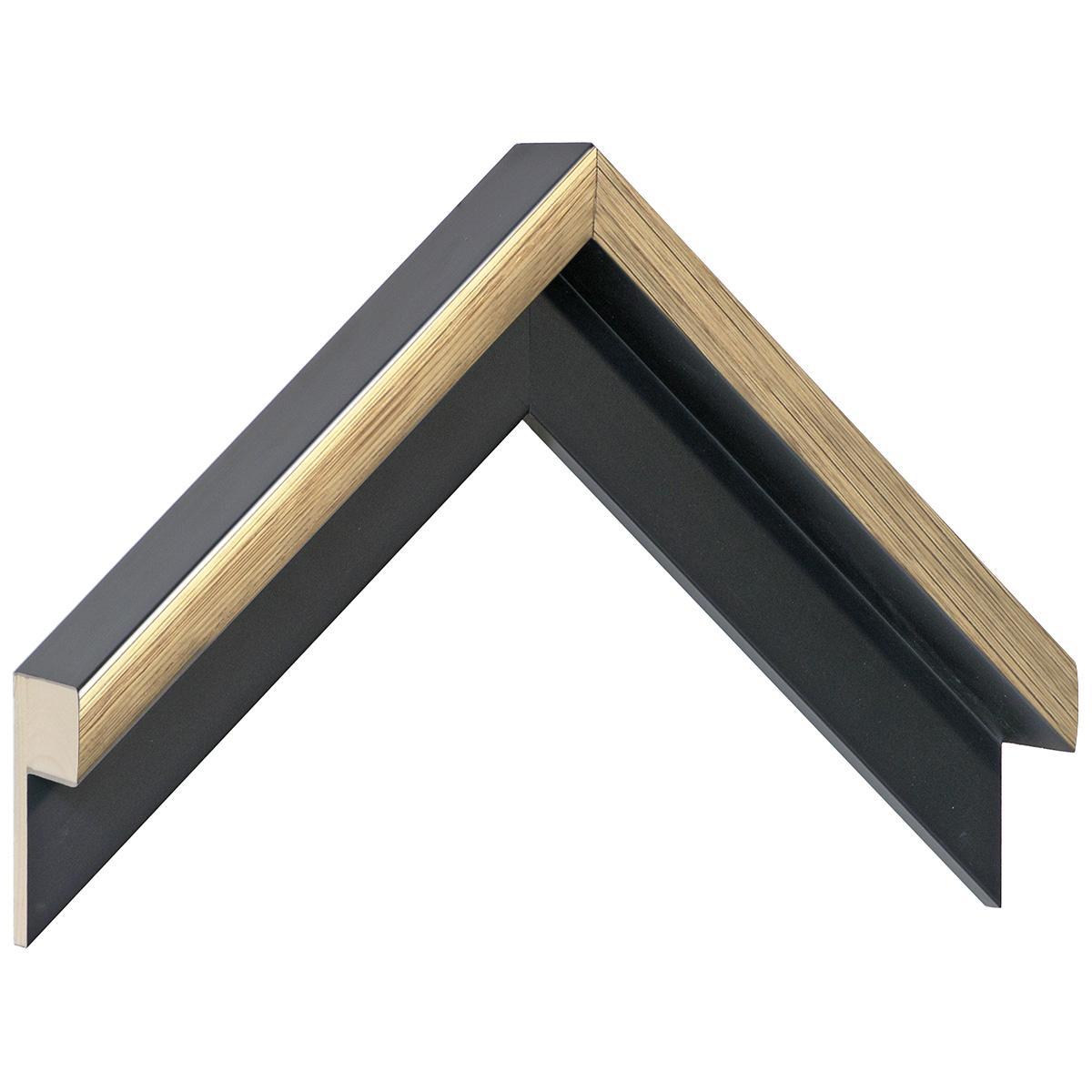 Asta a L - Jelutong - Larghezza 40mm Altezza 49 - Nero fascia Oro - Campione