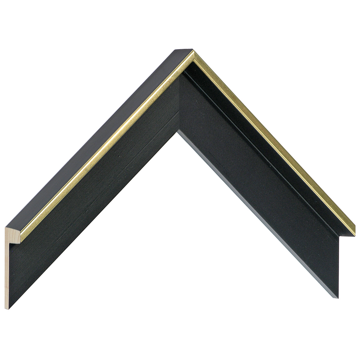 Asta a L - Pino giuntato - Larghezza 35mm Altezza 33 - Nero-Oro - Campione