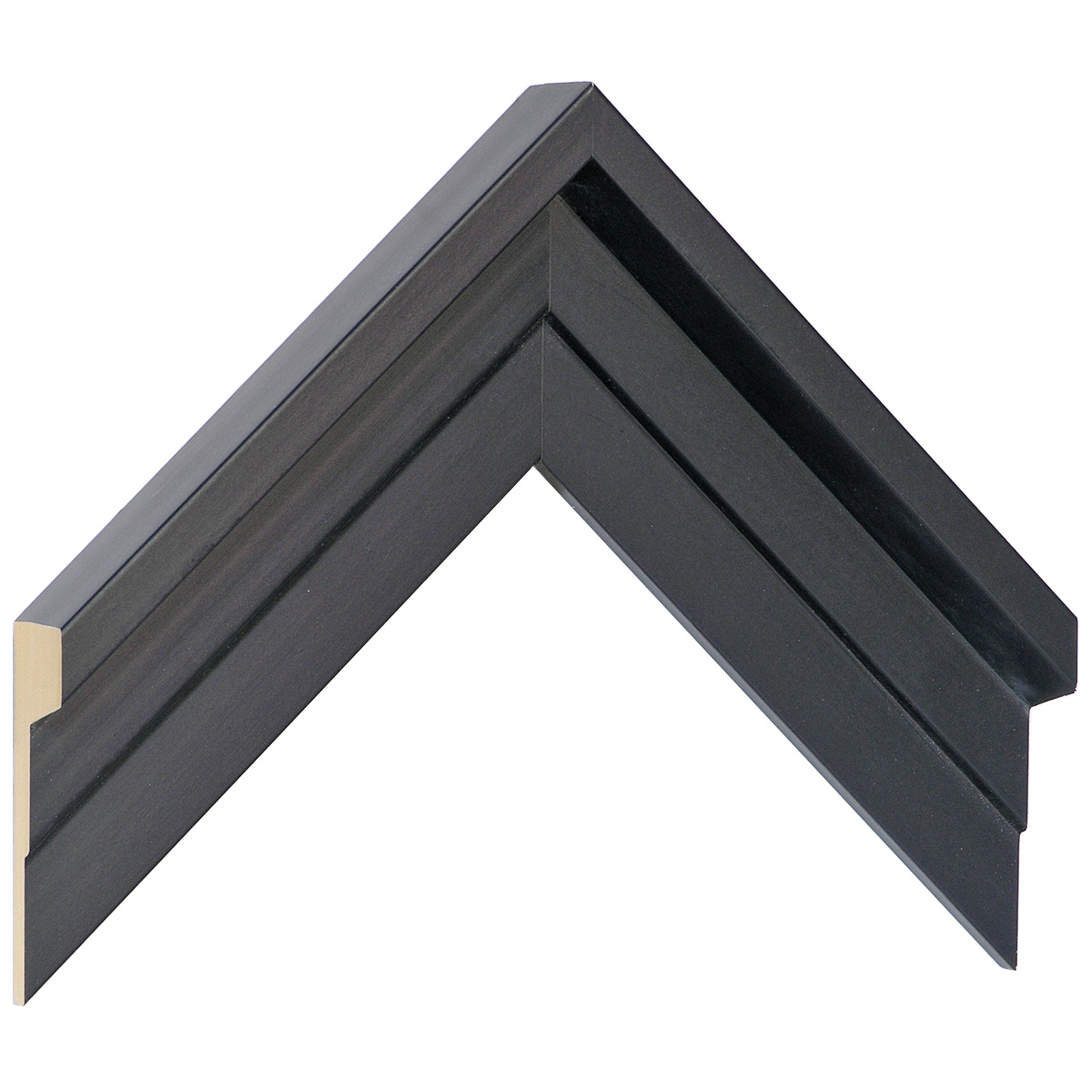 Asta a L - Pino giuntato - Larghezza 54mm Altezza 36 - Nero opaco - Campione