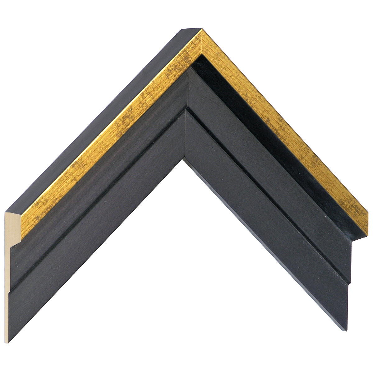Asta a L - Pino giuntato - Larghezza 54mm Altezza 36 - Nero-Oro - Campione