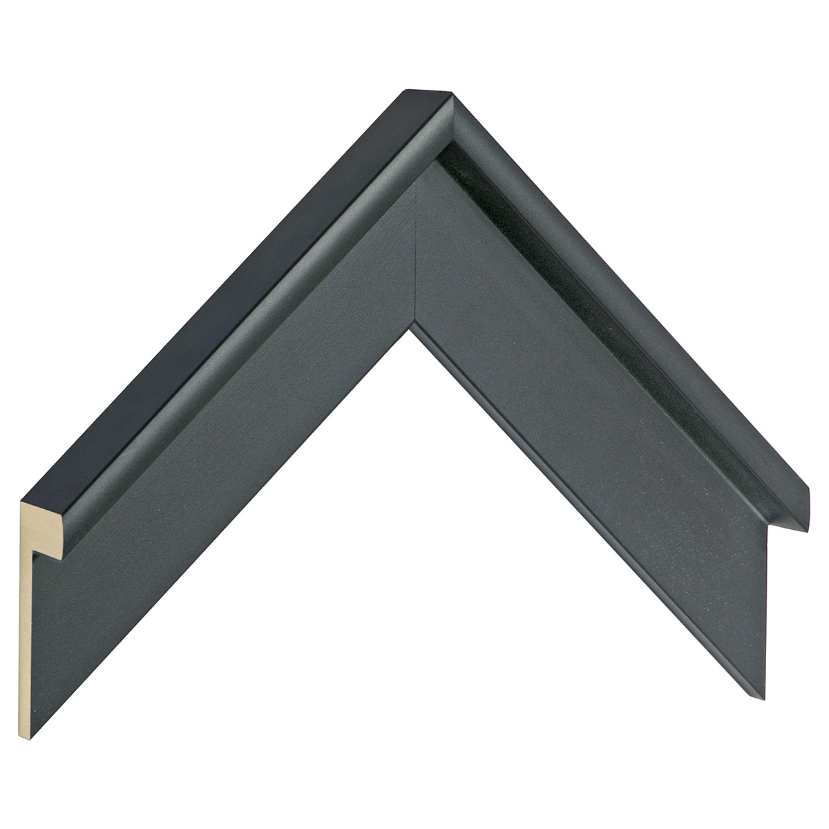 Asta a L - Pino giuntato - Larghezza 44mm Altezza 34 - Nero - Campione