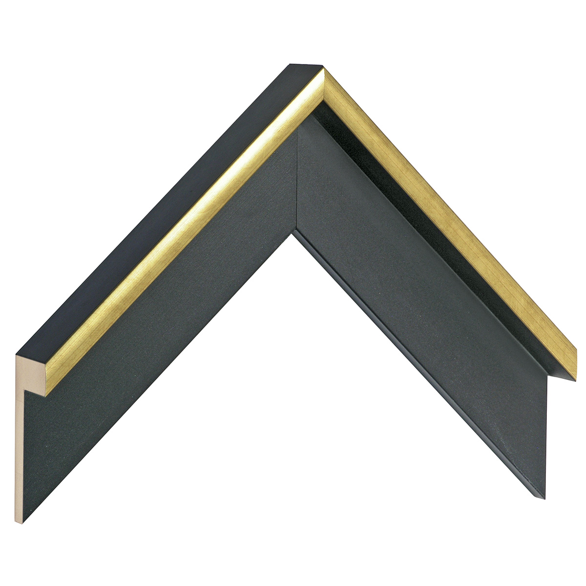 Asta a L - Pino giuntato - Larghezza 44mm Altezza 34 - Nero-Oro - Campione