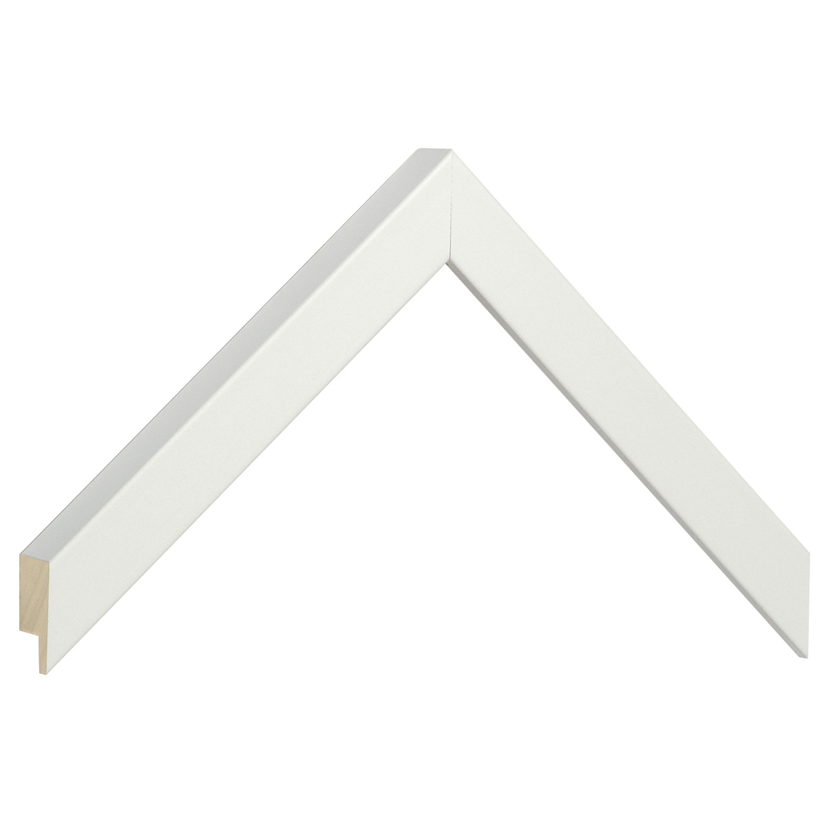 Asta in ayous piatta - Larghezza 20mm Altezza 25 - Bianco opaco - Campione