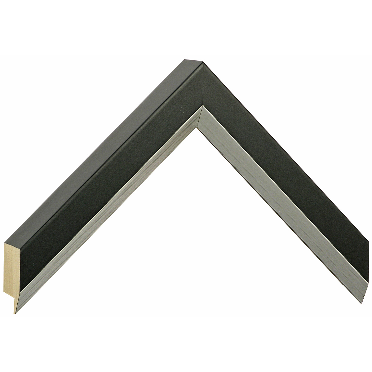 Asta in ayous - Larghezza 27mm Altezza 35 - Nero, sporgenza argento - Campione