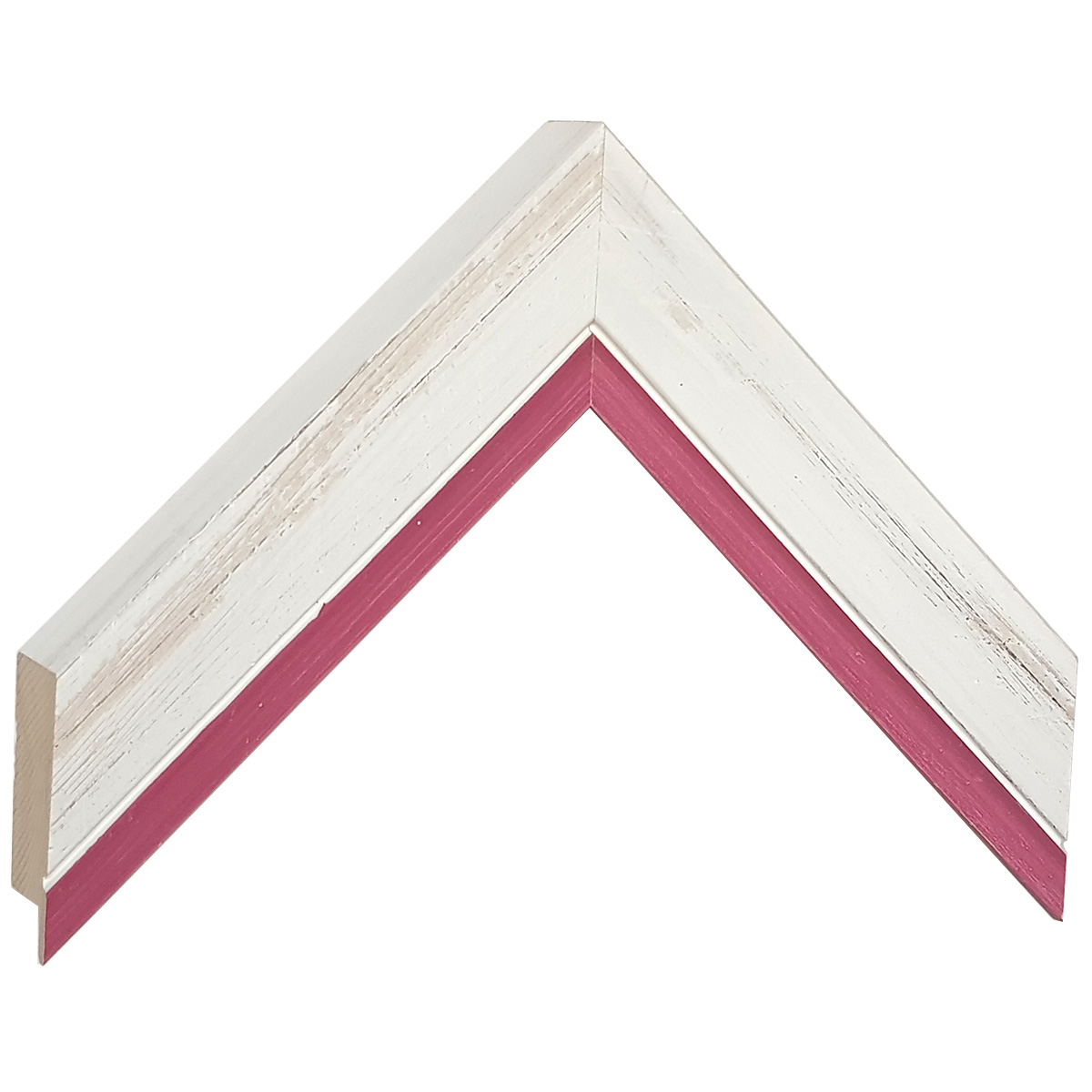 Asta pino giuntato - Larghezza 39mm Altezza 33 - Bianco, bordo fucsia - Campione