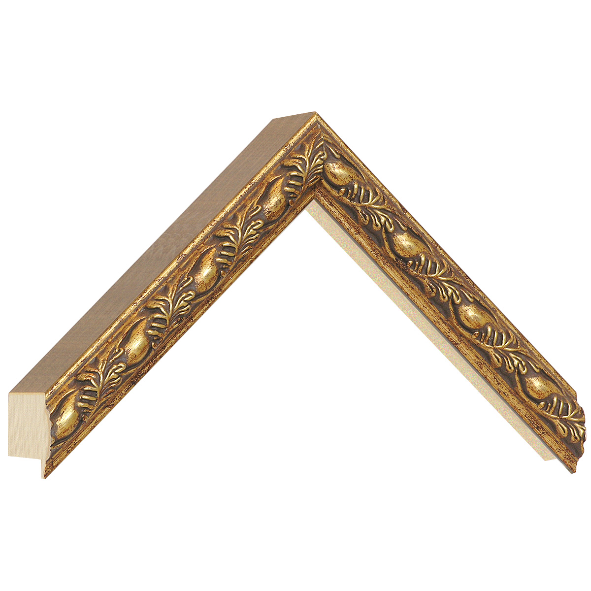 Asta pino giuntato - Larghezza 21mm Altezza 60 - Oro con decorazioni - Campione