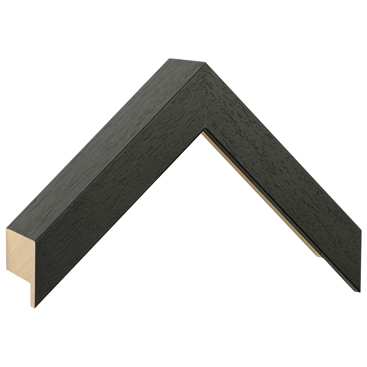Asta in ayous piatta - Larghezza 29mm Altezza 69 - Nero, poro aperto - Campione