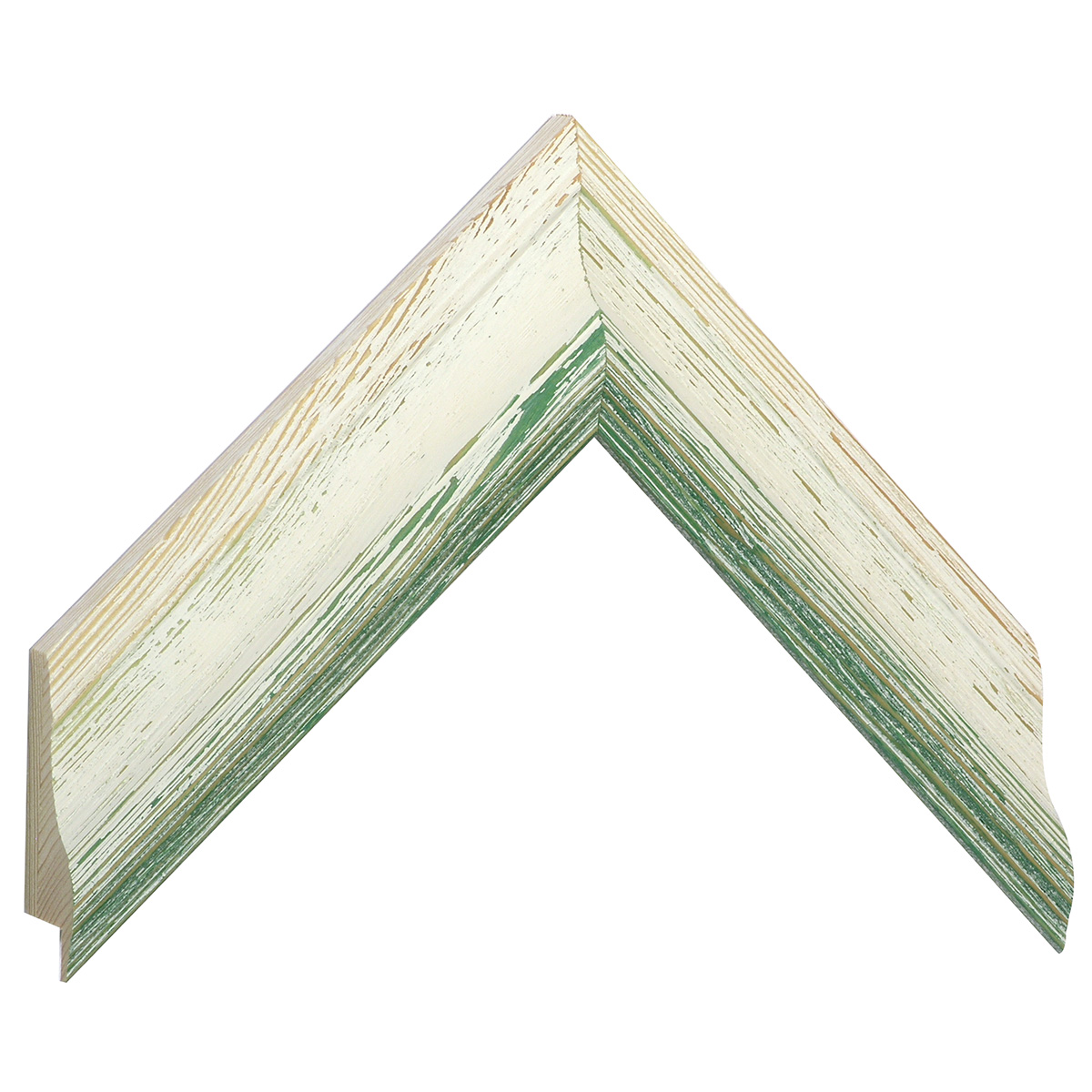 Asta pino giuntato - Larghezza 44mm Altezza 31 - Decapata bianco-verde - Campione
