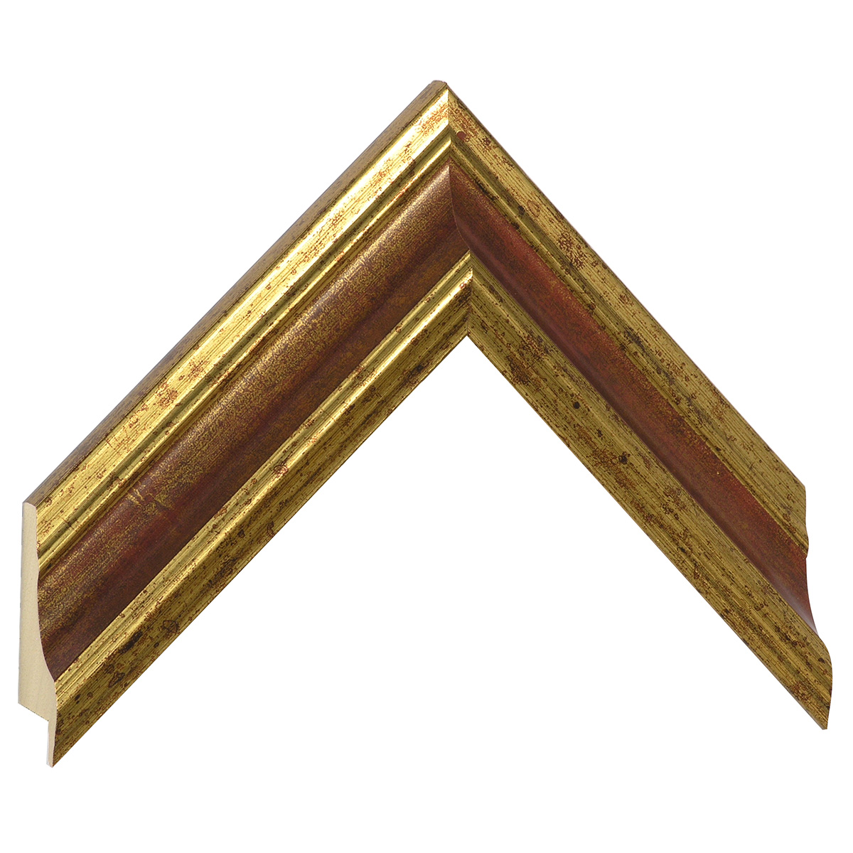 Asta in ayous - Larghezza 44mm Altezza 32 - Oro con gola rossa - Campione